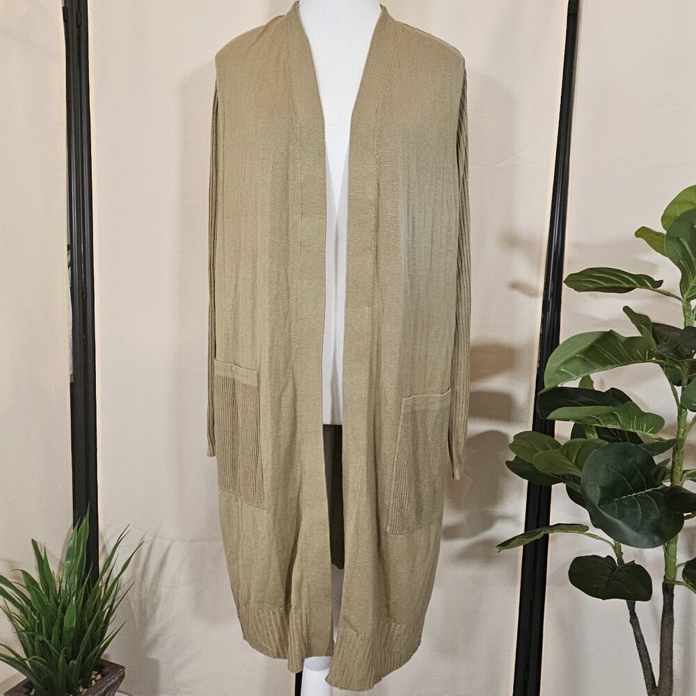 INC International Concepts Long Open Front Cardigan with Pockets Size Medium
